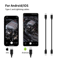 Endoscopio con Cable Semirrígido, Boroscopio Portátil con 8 LED Ajustables, Clasificación IP67, Compatibilidad Universal Tipo-C, Inspección
