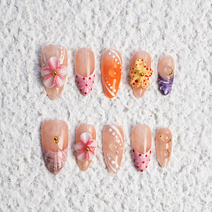 Retro Bao Bì Hộp Cho Móng Tay Nhân Tạo Thiết Kế Thời Trang Đầy Đủ Bìa Móng Tay Nhân Tạo Dài Stiletto Handmade Báo Chí Trên Móng Tay - Product Image 3