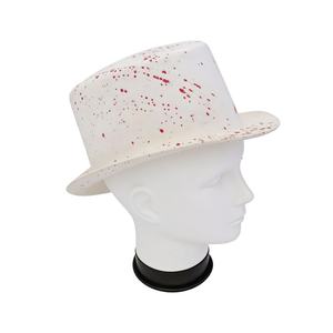 Sombrero de Copa Festivo con Diseño de Salpicaduras de Sangre Blanca y Roja para Fiestas de Halloween, Actuaciones en Escenario y Eventos Temáticos - Unisex para Adultos - Product Image 4