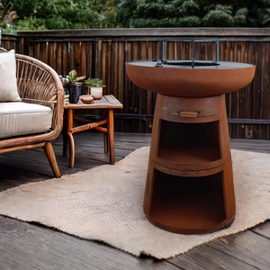 Brasero <span class=keywords><strong>Plancha</strong></span> d'extérieur de haute qualité, facile à nettoyer, en acier Corten, pour terrasse, avec gril <span class=keywords><strong>barbecue</strong></span> - Product Image 1