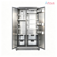 Réfrigérateur encastrable sans givre en acier inoxydable de 36 pouces, 455 L, double porte, à refroidissement par air, prêt pour l'installation sur panneau, portable