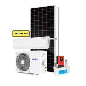 Ar condicionado com painel solar 24000Btu, fabricante de ar condicionado solar fora da rede, inversor de parede 48V DC