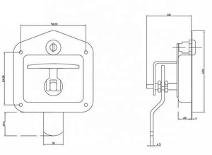 De acero inoxidable caja de acero de <span class=keywords><strong>la</strong></span> herramienta llave plegable Mango en T pestillo del remolque del camión de bloqueo - Product Image 5