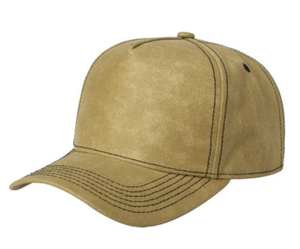 Gorra de Béisbol de Cuero PU Lavado Estilo Vintage Color Caqui, Lisa, Ajustable, con Visera Curva, 6 Paneles, Unisex - Product Image 3