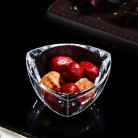Nouvel arrivage d'assiettes en verre Assiettes à collation Service de table en verre Petit bol à fruits secs