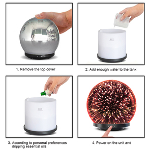2019 New Arrival <strong>3</strong> D Fireworks Glass Aroma <strong>Diffuser</strong> air Humidifier ultrasonic - Product Image 6