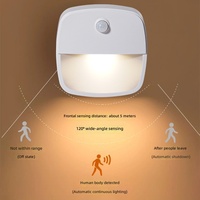 Lampe de nuit carrée à LED à détection de présence humaine, anti-éblouissement, pour couloirs et chambres, design moderne et minimaliste, OEM