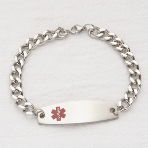สร้อยข้อมือสแตนเลสสตีลสลักสัญลักษณ์ทางการแพทย์ ป้ายชื่อประจำตัวฉุกเฉิน พร้อมจี้เตือนภัยทางการแพทย์ ลายงูสลัก - Product Image 5