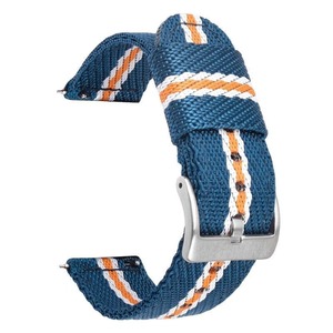 Upro Adjustable <b>Striped</b> Woven Nylon Watch Strap 18/20/22/24 mm <b>Pin</b> Buckle Quick Release Smart Watch Strap Stock Wholesale - Product Image 5