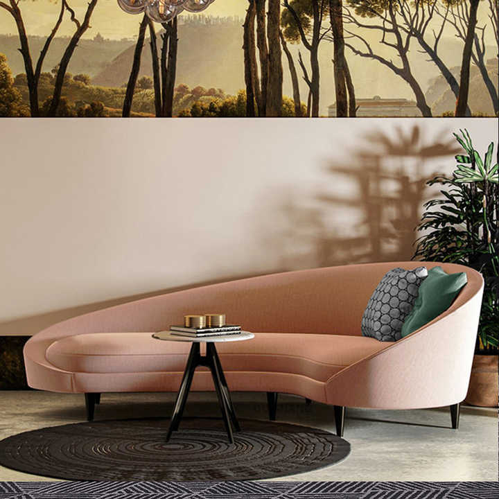 Italienische Stil L-Form Sofas, Schnitte Zweisitzer Sofa Designs maßge schneiderte rosa Farbe Liege sofa Möbel