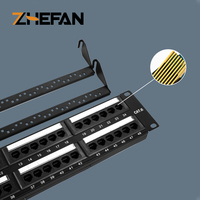 Panel Patch plastik jaringan Utp Rj45 rak Port 48 Panel Patch Panel 48 inci 2u Cat6/cat5e/cat6a