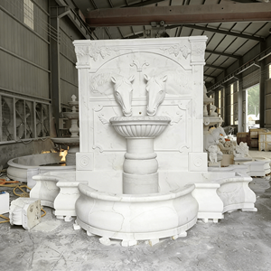 <span class=keywords><strong>Fontaine</strong></span> en marbre naturel sculptée à la main en forme de tête de cheval pour jardins extérieurs - Product Image 1