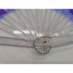 Abanico de Mano Grande de PVC Iridiscente Neón Morado, Impresión Personalizada, Duradero y de Alta Calidad, Novedad en Artesanías de Plástico - Product Image 5