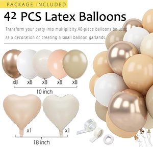 Globos Crema, Pancarta Feliz <span class=keywords><strong>Cumpleaños</strong></span>, Faroles <span class=keywords><strong>de</strong></span> Papel Color Durazno, Pompones <span class=keywords><strong>de</strong></span> Papel, Abanico, Decoraciones <span class=keywords><strong>de</strong></span> <span class=keywords><strong>Cumpleaños</strong></span> en Color Champán Dorado y Beige <span class=keywords><strong>para</strong></span> Mujeres y Niñas - Product Image 3