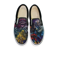 Chaussures décontractées unisexes tendance et confortables à enfiler, style fourgon, avec impression UV personnalisée, en toile respirante, style urbain, chaussures paresseuses