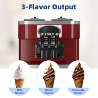Meilleur prix – Machine à glace molle automatique sur pied en acier inoxydable avec pré-refroidissement, 2+1 saveurs