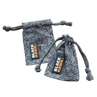 Pochettes à cordon en toile avec impression numérique personnalisée, sacs cadeaux souvenirs avec étiquette en cuir