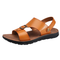 Sandales plateforme en cuir véritable pour hommes, légères, antidérapantes, pour l'hiver et l'été, chaussures de plage, loisirs en plein air, double usage