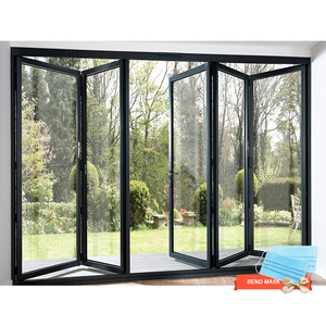 Thiết kế hiện đại bên ngoài hợp kim nhôm ban công accordion Bifold cửa có thể gập lại Patio gấp cửa cho sân ứng dụng - Product Image 4