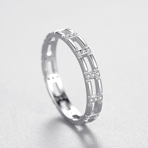 Ailmay rắn 925 Sterling Bạc Stackable CZ Nhẫn ngón tay <span class=keywords><strong>Cubic</strong></span> <span class=keywords><strong>Zirconia</strong></span> cho phụ nữ cưới engagement Mỹ Nữ đồ trang sức - Product Image 4