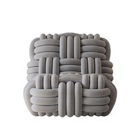 Canapé à nœuds en corde, design italien, luxe léger, en tissu de coton tissé, pour salon, chambre à coucher, fauteuil de relaxation individuel, fabriqué en Chine
