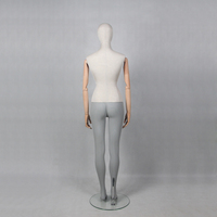 Mannequin de présentation grandeur nature haut de gamme en tissu de lin avec bras en bois