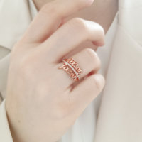 Bague personnalisée double nom avec pierres CZ en acier inoxydable, bague personnalisée à deux noms avec inscription, bijoux anti-ternissement pour cadeaux