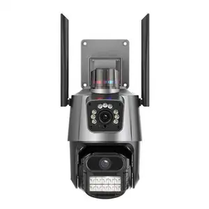 8K 16MP Wifi máy ảnh 4 ống kính 3 màn hình PTZ 10x Zoom hai cách âm thanh màu sắc tầm nhìn ban đêm ngoài trời nhà CCTV giám sát Camera không dây