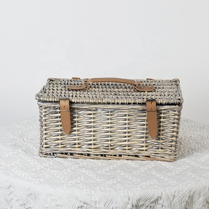 Bộ Đồ Cắm Trại Ngoài Trời Gia Đình, Giỏ Đan Dã Ngoại Cỡ Lớn Thủ Công Đựng Đồ Ăn Ngoài Trời, Giỏ Mây Đựng Đồ Ăn Dã Ngoại Cho 2 Người - Product Image 5