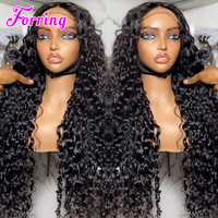 Wig Rambut Asli Vietnam 250 Density 13x4 Water Wave Frontal Wig, Vendor Rambut Virgin, Deep Wave Hd Lace Front Human Hair Wigs Grosir