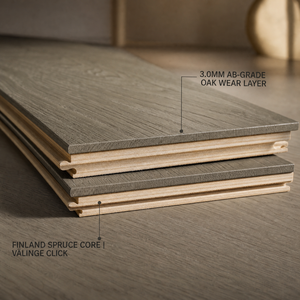 Suelo de <span class=keywords><strong>madera</strong></span> noble de haya AB sin tensión de 1910x192mm con núcleo de abeto de Finlandia y bisel 4V para tienda insignia - Product Image 3