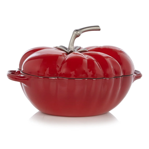 Casserole <span class=keywords><strong>en</strong></span> <span class=keywords><strong>fonte</strong></span> émaillée <span class=keywords><strong>en</strong></span> forme de tomate, multifonctionnelle, anti-taches et facile à nettoyer, <span class=keywords><strong>faitout</strong></span> - Product Image 1