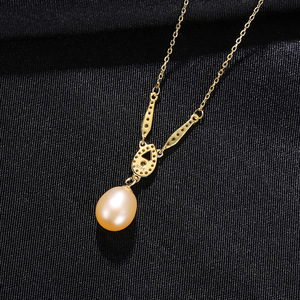 Hot-selling S925 Sterling <b>Silver</b> Freshwater Pearl Pendant <b>Necklace</b> Exquisite Teardrop Zirconia <b>Necklace</b> - Product Image 4