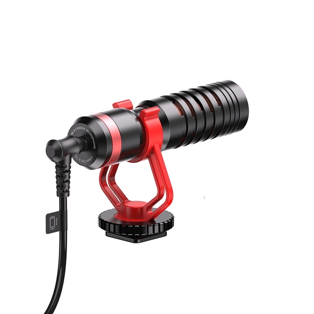 Battery-Free Video Microphone Compact Shotgun Microphone Compatible with Mobile Phone, Android Smartphones and DSLR Cameras