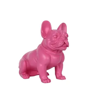 Pháp bulldog bức tượng trang trí nội thất nhà ở nội thất tác phẩm điêu khắc sưu tập động vật con chó tượng điêu khắc