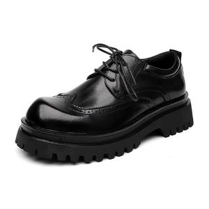 Chaussures Derby classiques noires pour hommes, à lacets, plateforme, semelle épaisse, robustes, antidérapantes, pour le travail et les activités de plein air - Product Image 3