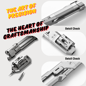 Outil rotatif multi-embouts en titane pour EDC |   Lame multi-outils TC4 avec 6 embouts magnétiques, équipement de plein air, modèle unisexe 0040 - Product Image 5