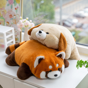 ตุ๊กตาสัตว์น้อยน่ารักนอนราบ ตุ๊กตาพ่อ ตุ๊กตาตั้งโต๊ะ พร้อมของตกแต่งตุ๊กตาขนนุ่ม ของเล่นเพื่อนนอน - Product Image 2