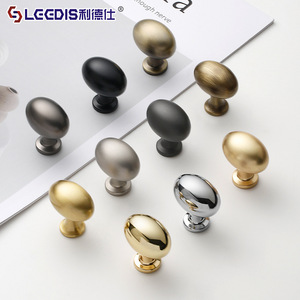 Lgedis Oval Cabinet <b>Knobs</b> Zinc Alloy Brass Nordic Style Furniture Handles For Drawer Wardrobe Door Hardware - Product Image 1