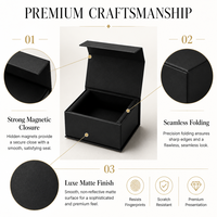 Scatole di Imballaggio in Carta Pieghevole con Chiusura Magnetica Nera Opaca di Lusso con Logo Personalizzato per Gioielli e Abbigliamento, Scatola Regalo Magnetica all'Ingrosso