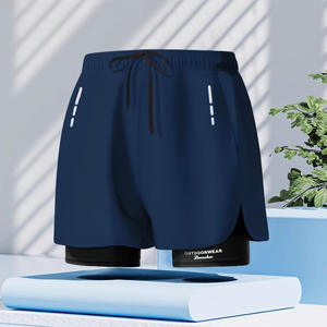 売れ筋スポーツボードショーツ メンズ ダブルレイヤー 通気性 速乾性 防しわ加工 膝丈 ルーズフィット ビーチ水着 - Product Image 6