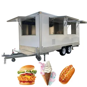 New York Sale! Hot Dog Food Truck for Food Vendors with 4 composite sinks and 12v food warmer