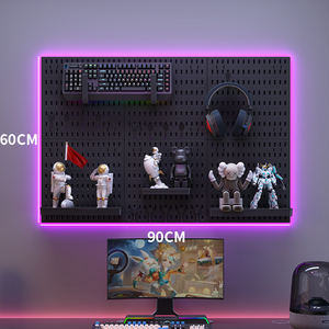 Qinfeng Selbst klebende Wand-ABS-Regal regal Set Game Hanger Hole Board Organizer Tray Box mit Haken für den Küchen gebrauch - Product Image 3