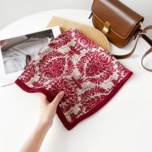 Nouveau foulard carré en soie haut de gamme pour femme musulmane, motif floral de cajou, imprimé numérique, décontracté, 70 cm, printemps et automne 2026 - Product Image 2