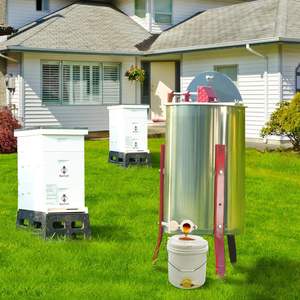 Witbee US Stock Beekeeping Starter Kit for Beekeeper Manual Honey Spinner 2 <b>Deep</b> 4 Medium <b>Frames</b> Honey Extractor Gear 201/304 - Product Image 1