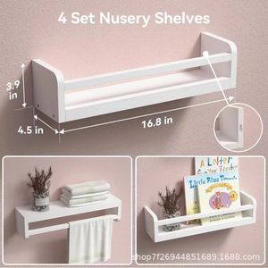 Modern Minimalist Wooden <b>Wall</b> <b>Mounted</b> <b>Shelf</b> 3 Tier Floating Storage Rack For Bathroom Kitchen Living Room - Product Image 3