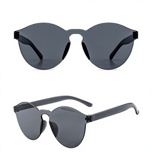 Retro One Piece <b>Sunglasses</b> for Women Trendy Thin Rimless Unisex <b>Shades</b> Street Style Summer Fashion - Product Image 1
