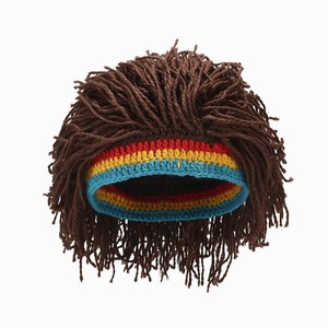 Popolare cappello lavorato a maglia <span class=keywords><strong>pazzo</strong></span> creativo savage stage performance cappelli di parrucca di lana fatti a mano divertenti berretti di baffi all'uncinetto di lana - Product Image 5