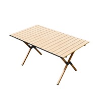 Camping-Picknick-Klapptisch mit Eierkarton-Design, Tragbarer Outdoor-BBQ-Kochtisch aus Kohlenstoffstahl und Holz, Rechteckiges Design, Outdoor-Möbel