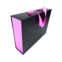Boîte cadeau personnalisée pour cheveux avec logo, vente en gros, emballage noir pour mèches de cheveux humains et perruques avec ruban en satin pour accessoires d'extensions capillaires